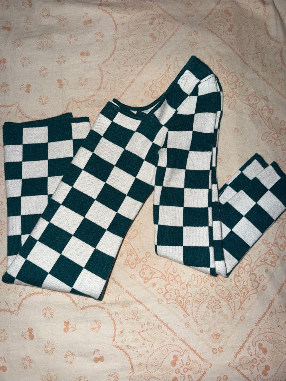 Checkerboard Bodycon, Long-sleeve dress